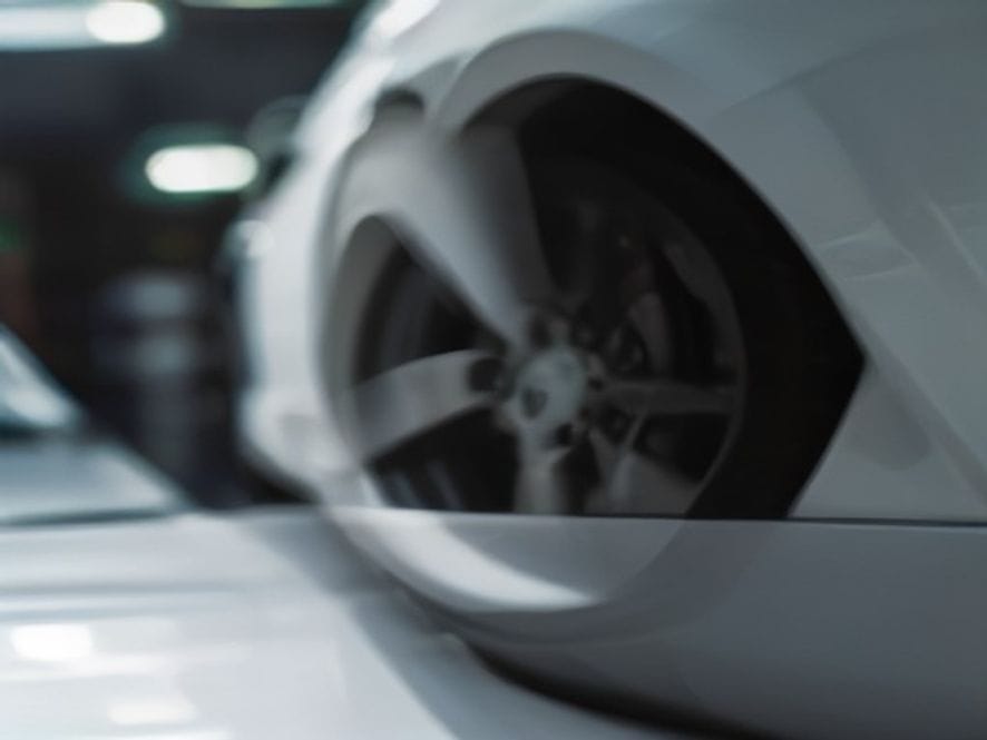 Glossy ceramic-coated car paint finish